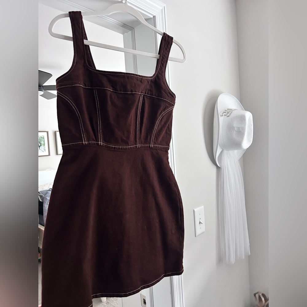 Reformation Jeans Brown Tank Mini Dress